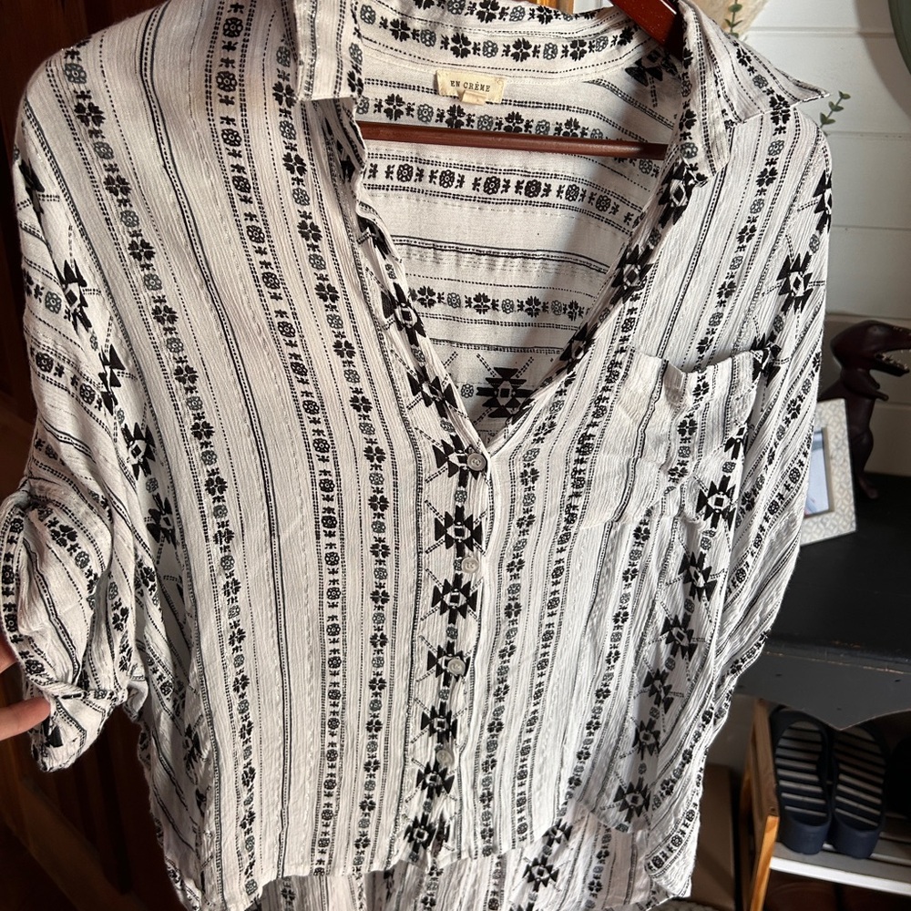 En Crème Aztec blouse
